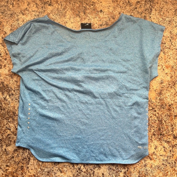 Nike Jersey-Type Cropped Workout Top, Blue - Picture 2 of 5